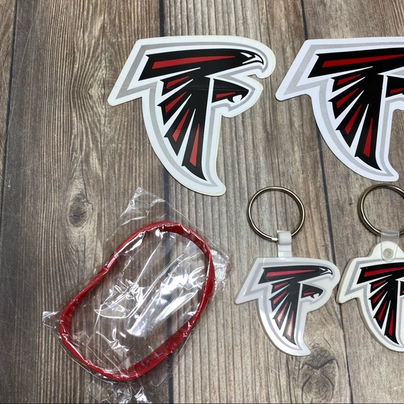 Atlanta Falcons NFL Stickers, Key Rings, Wrist Band, Magnet Fan Collectors Lot - Picture 2 of 7